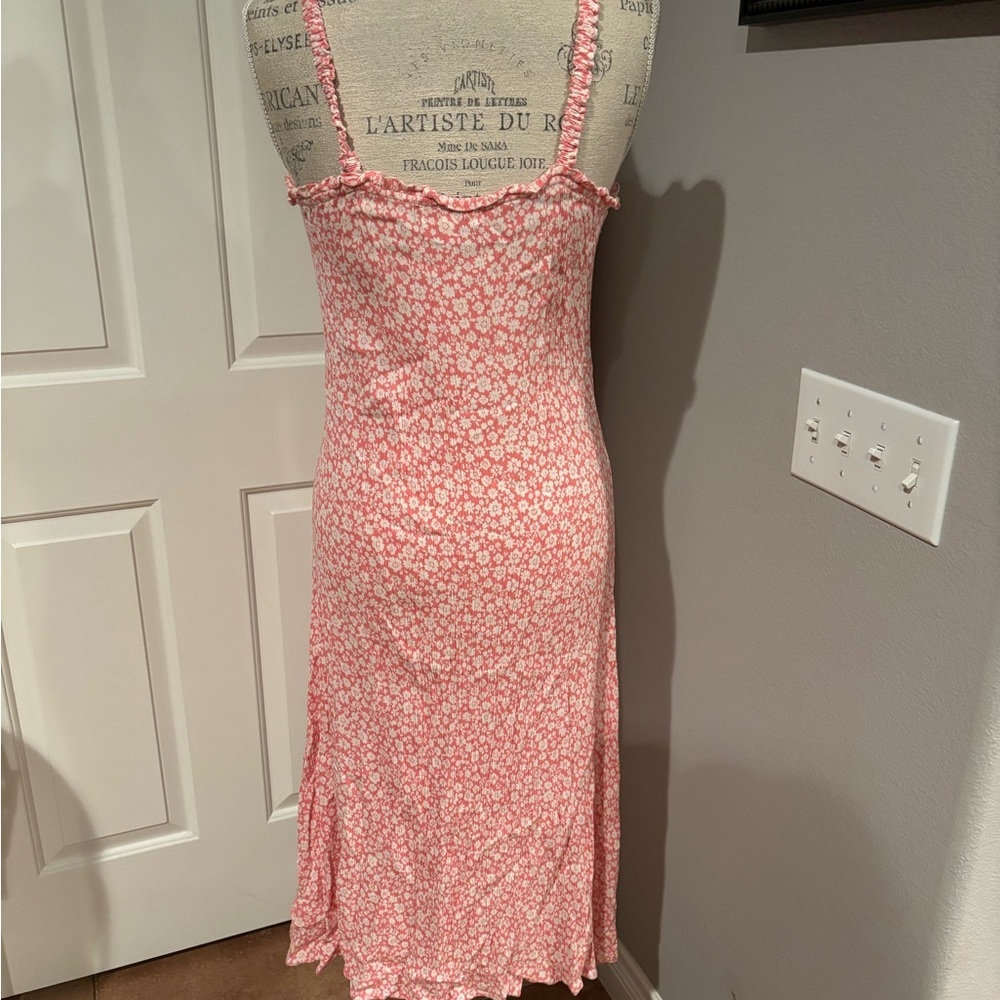 Derek Heart Pink and White Floral Midi Dress size Large - Picture 2 of 8
